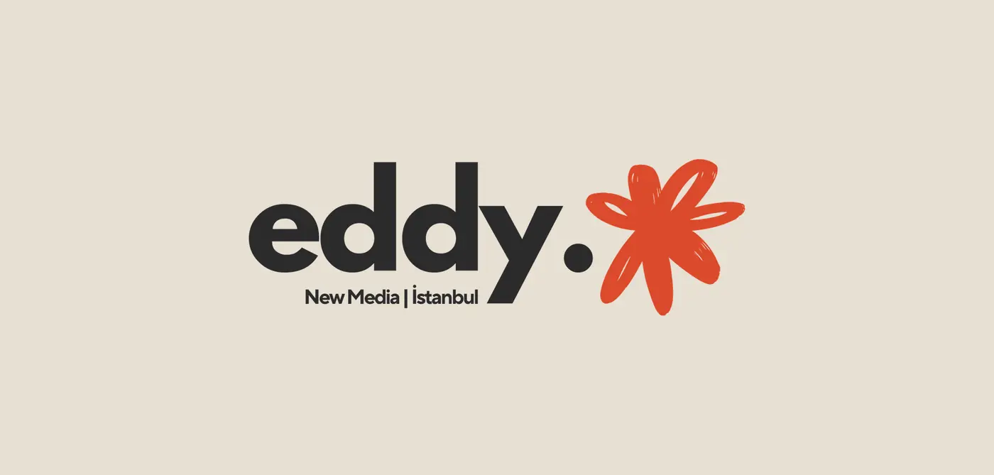 Eddy New Media İstanbul logo on a sand-coloured background